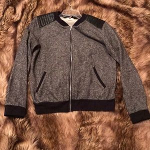 Faux leather trimmed Bomber